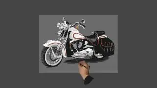 How To Draw a MOTORBIKE HARLEY DAVIDSON