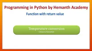 36 Function with return value in Python by Hemanth Academy