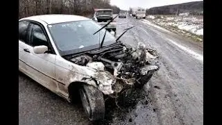 Аварии  на скользкой дороге #2