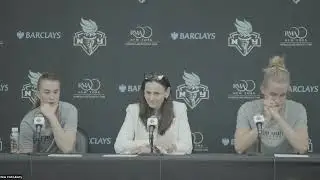 NY Liberty vs Sun 8/24/24 Postgame w Sabrina Ionescu, Leonie Fiebich & Coach Brondello