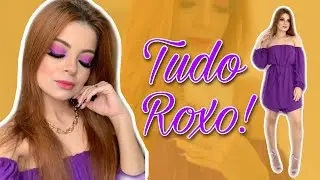 Tudo Roxo - Make, Unhas e look.💜