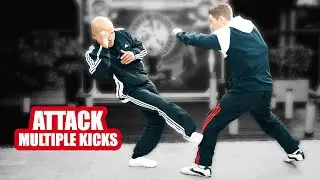 Attacking multiple times with kicks  | street fight