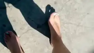 Testing tender soles on hot surface
