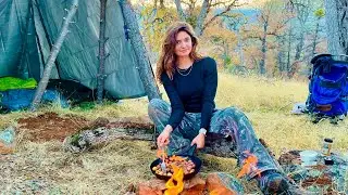 Bushcraft Survival - Cooking Meat & Camping in 30° Weather