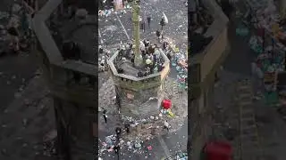 Celtic fans wrecking spree in Glasgow City Centre. May 2023