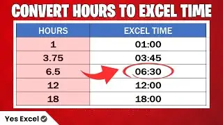 Convert Hours to Excel Time