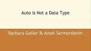 Auto is Not a Data Type