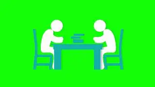 Business discussion icon green screen | animated icon green screen