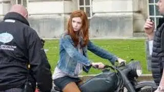 Girl in Skirt Races Motorbike!