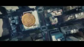 Scraper coin fall - with blender