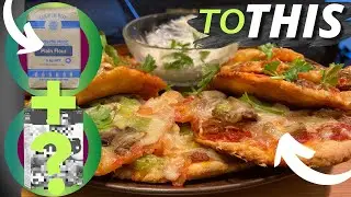 2 Ingredient PIZZA Dough! NO Yeast NO Wait W/ Creamy Garlic Sauce