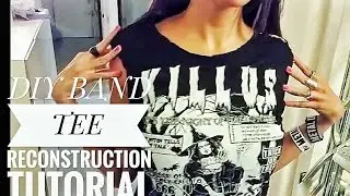 DIY BAND TEE RECONSTRUCTION TUTORIAL (NO SEW)