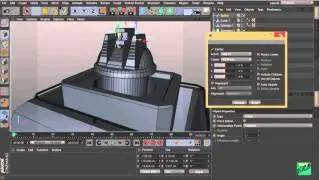 Cinema 4D modeling Machine Gun Turret P7