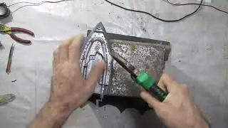 Remove nichrome from the iron, use a heater to cut foam plastic