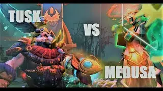 tusk vs medusa 1v1 matchup with 7 slot full items#who wins#tusk vs hard carry