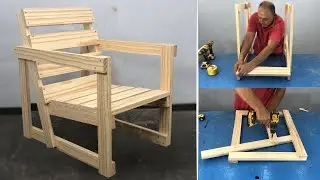 🪵 How to Make a Rustic Wooden Chair - Easy and Durable! 🔥