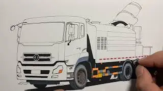 Hand-drawing Dongfeng Tianlong dust suppression truck special vehicle