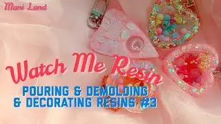 Watch me resin ー Pouring, Demolding, Decorating Heartshaker & Ouija keyring - Mani Land