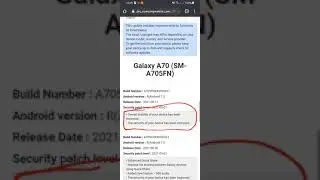 Samsung A70 August Update