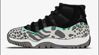 CARTOONED Jordan 11 animal instinct using Procreate