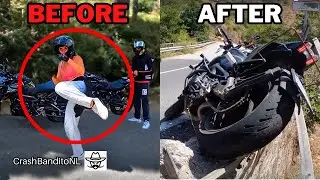 Biker Crashed Stuck in The Guardrails! | CrashBanditoNL