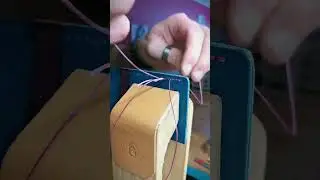 Stitching steps on a bi-fold leather wallet. Stitching a t-pocket and side pocket. Leathercraft.