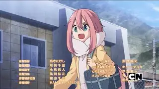 Yuru Camp ED on Toonami/Cartoon Network (with screen bug)