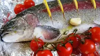 РЫБА ФОРЕЛЬ fish forel в собственном соку с овощами