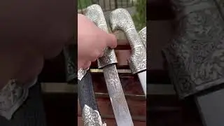✅БОЕВАЯ РАБОЧАЯ Сталь - 65 Г. Рессора.🌳Рукоять дерево венге☑️Гарды мельхиор💼Ножны дерево обтянутое