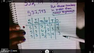 Ordering whole number and decimals