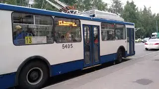 Троллейбус СПб б.5405 модель МТрЗ-6223-0000010 маршрут 13 ( от улицы Есенина до северного проспекта)
