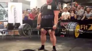 Benedikt Benny Magnusson strongman world record 445kg/980lb deadlift at Giants Live Melbourne 2014.