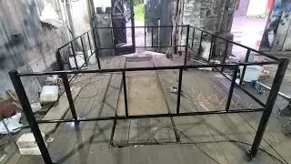 Garage business. Making a fence.