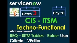 CIS - ITSM Batch 3 | Day 20 |REQ- RITM Tables - Role - Variable - User Criteria - VEditor