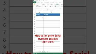 How to get list of Numbers quickly? #exceltips #microsoftexcel #excel #shorts #yshorts #shortsvideo