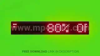 80% Off Scrolling Red Dot Matrix LED Text Animation on Green Screen Seamless Loop