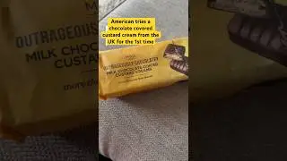 American tries a chocolate covered custard cream from the UK! Have you tried these? #shorts #uk