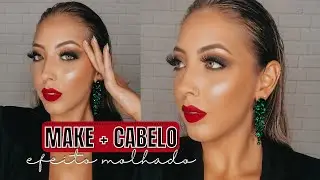 MAKE + CABELO EFEITO MOLHADO! ♡Amanda Borges