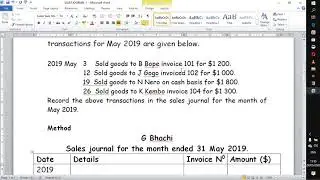 SALES JOURNAL 1/ SALES DAYBOOK/IGCSE/O LEVEL,AS LEVEL ACCOUNTING/JOURNALS/BOOKS OF PRIME ENTRY