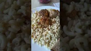 Макароны с тефтелями #обед, #столовая, #еда