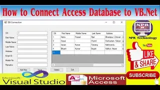 NPR Technology | How to Connect Access Database to VB.Net (Visual Studio) By NP Rijal