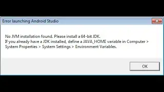 How to fix Android Studio no JVM found