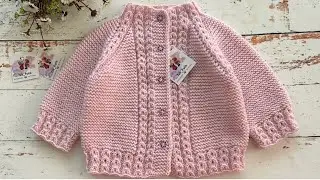 Coffee Bean Pattern Baby Cardigan