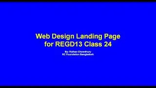 Web Design Landing Page Design for REGD13 Class 24