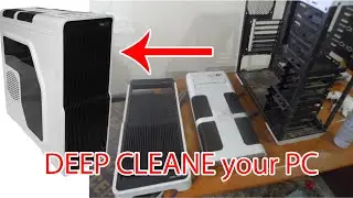 Pc case deep clean using water soap and brush تنظيف عميق لعلبة الكمبيوتر