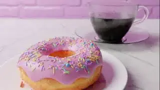 Blender (블렌더) - 도넛, 커피 간단한 애니메이션 (Donut, Coffee Simple Animation)