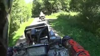 Квадроциклы в просеке от первого лица