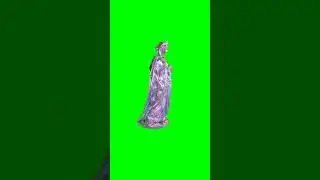 green screen neon moving lady statue 