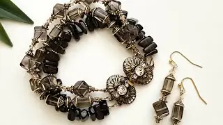 Multi strand Smoky Quartz Bracelet