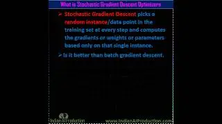 #91 What is Stochastic Gradient Descent Optimizer | Data Science | ML Interview Question